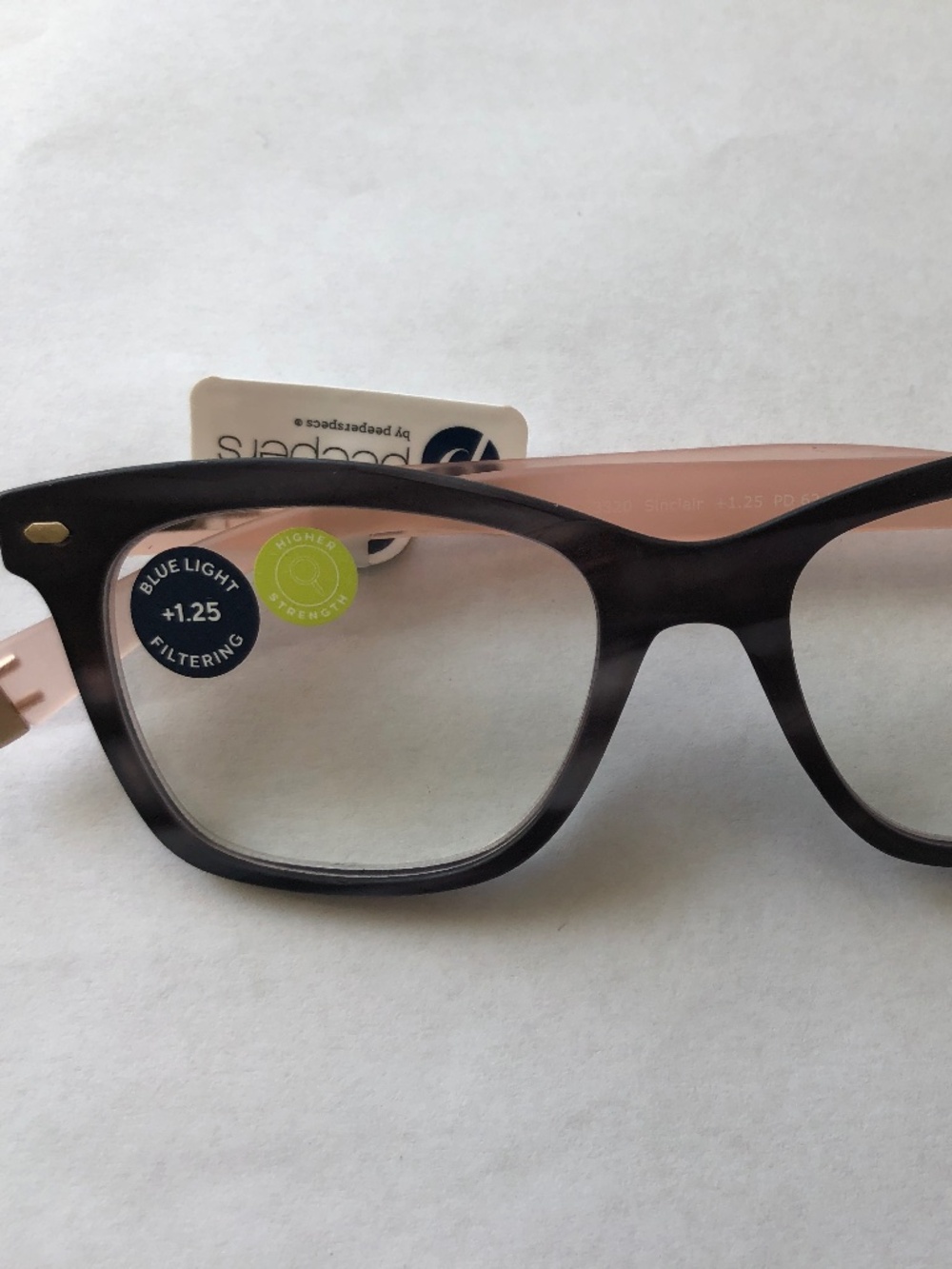 New Charcoal Blush Peepers Readers +1.25